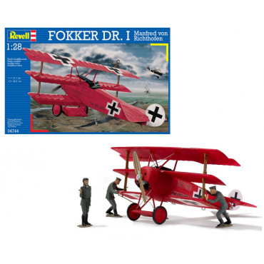 KIT PARA MONTAR REVELL AVIÃO FOKKER DR. I MANFRED VON RICHTHOFEN 1/28 66 PEÇAS REV 04744